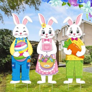 3 Pcs Easter Yard Sign Bunny