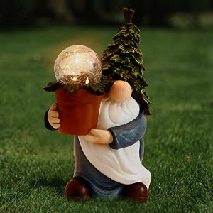 Solar Gnome Figurine Carrying Magic Orb