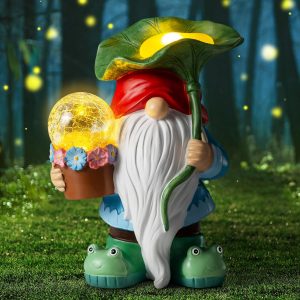 Solar Gnome Carrying Magic Orb n Leaf.