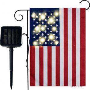 USA Yard Flag with Solar Lights