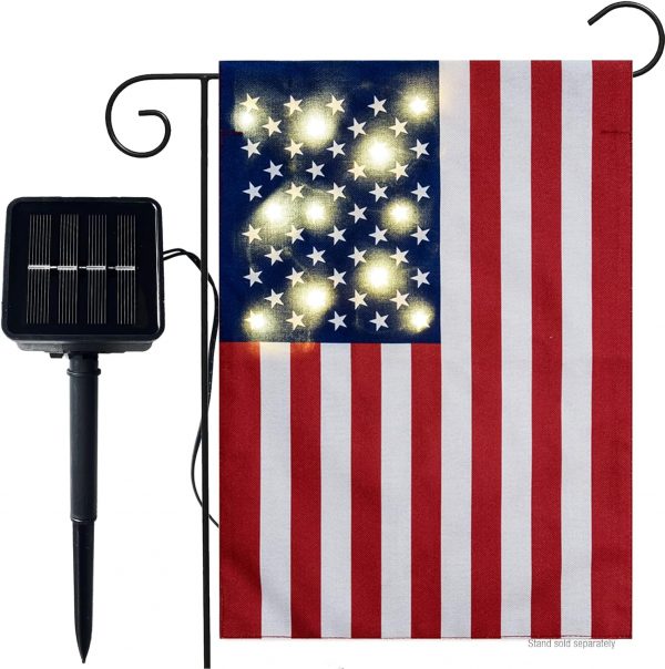 USA Yard Flag with Solar Lights