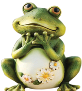 Frog with Daisies Statue, Roman Garden Collection