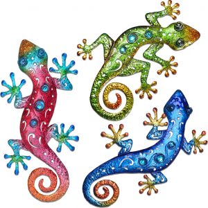 Metal Gecko Wall Decoration 3 Pack