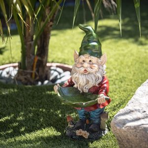Garden Gnome with Bird Feeder Statue