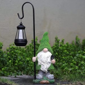 Garden Gnome Statue n Lantern with Solar LED's