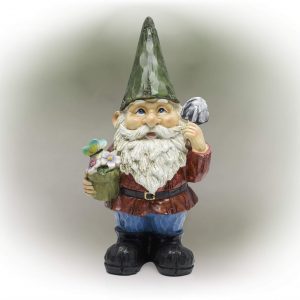 Garden Gnome with Flowerpot Yard Statue