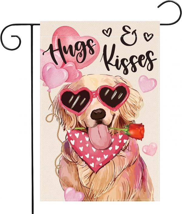 Valentine's Day Dog Garden Flag