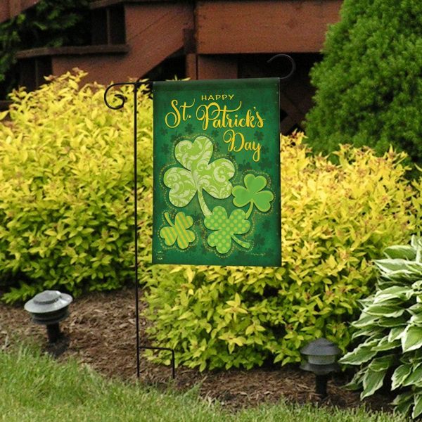 Lucky Shamrocks St Patrick's Day Garden Flag