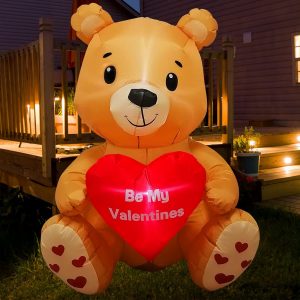 Valentine’s Day Inflatable Bear w Heart n LED Lights