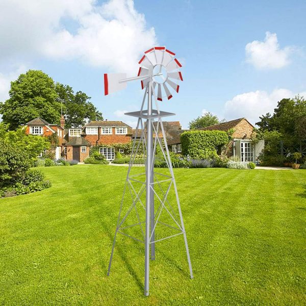 Heavy Duty Metal Windmill n Weathervane Grey