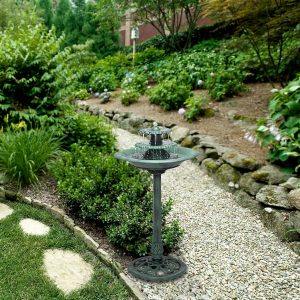 3-Tiered Pedestal Water Fountain/Birdbath, Green