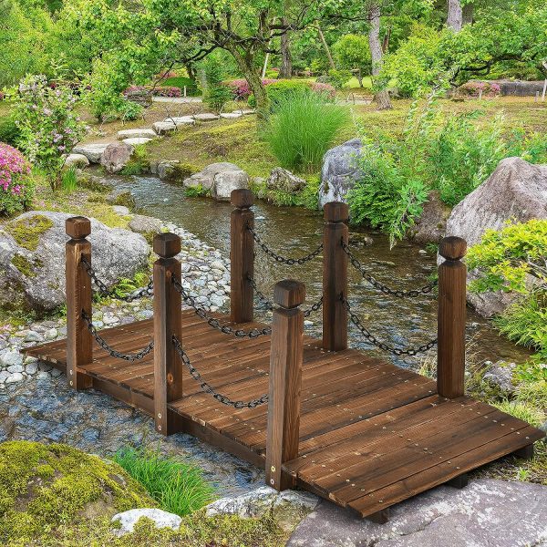 5 ft Wooden Garden Bridge