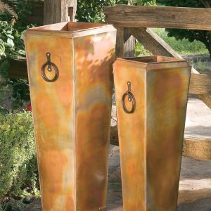 Tall, Outdoor, Copper Planters, Set of 2