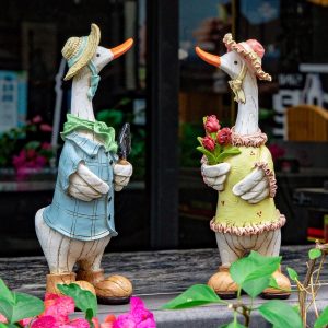 Funny Cartoon Duck Garden Statues (2- Pack)