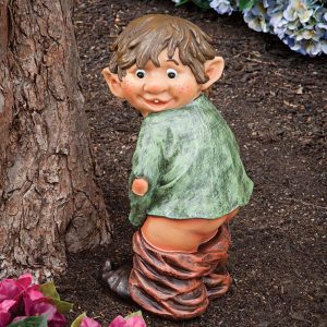 Caught with His Pants Down Garden Elf Statue