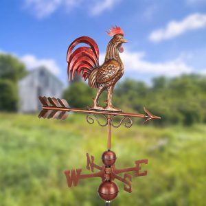 Pure Copper Red Rooster Weathervane