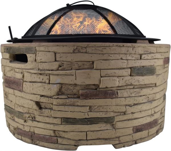 Stone Fire Pit, Outdoor, Wood Burning