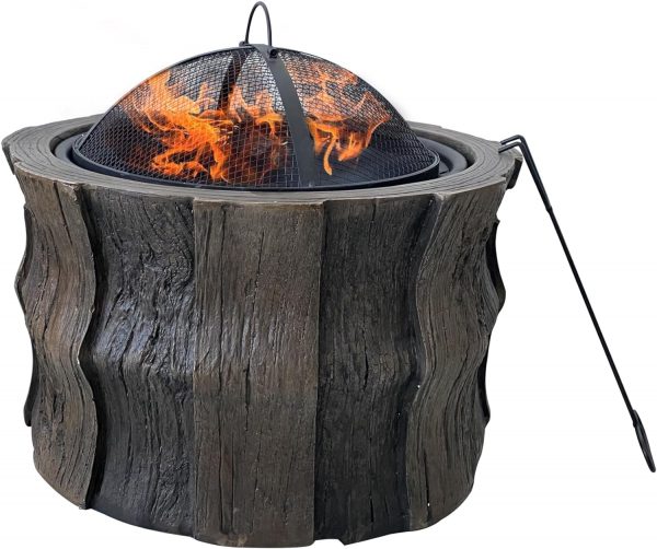 Stump Fire Pit, Wood Burning, Outdoor
