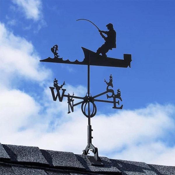 Fisherman Weathervane Stainless Steel