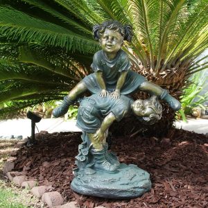 Children Leap Frog Statue, Bronze